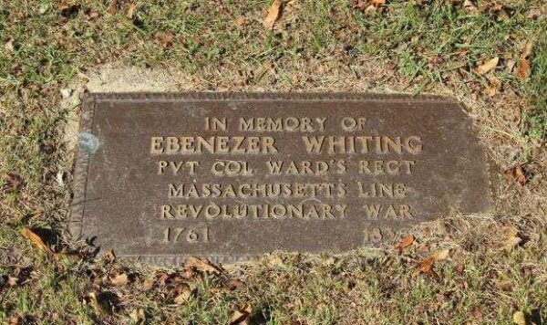 EBENEZER WHITING MEMORIAL CEMETERY STONE