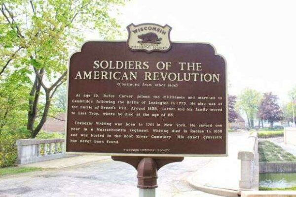 SOLDIERS OF THE AMERICAN REVOLUTION MEMORIAL MARKER BACK