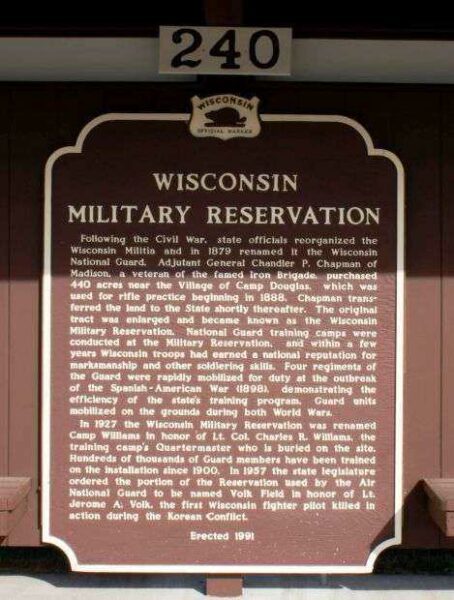 WISCONSIN MILITARY RESERVATION MEMORIAL MARKER