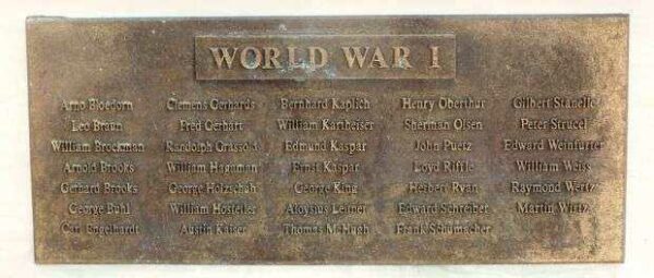 CALUMET COUNTY WORLD WAR I MEMORIAL PLAQUE