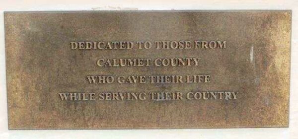 CALUMET COUNTY KOREAN WAR AND VIETNAM WAR MEMORIAL DEDICATION PLAQUE