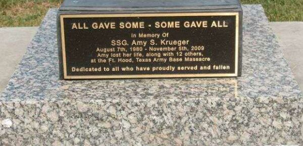 SSG. AMY S. KRUEGER MEMORIAL PLAQUE