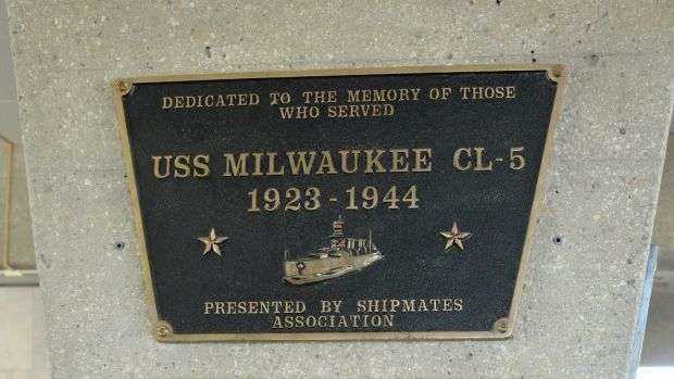 USS MILWAUKEE CL-5 MEMORIAL PLAQUE