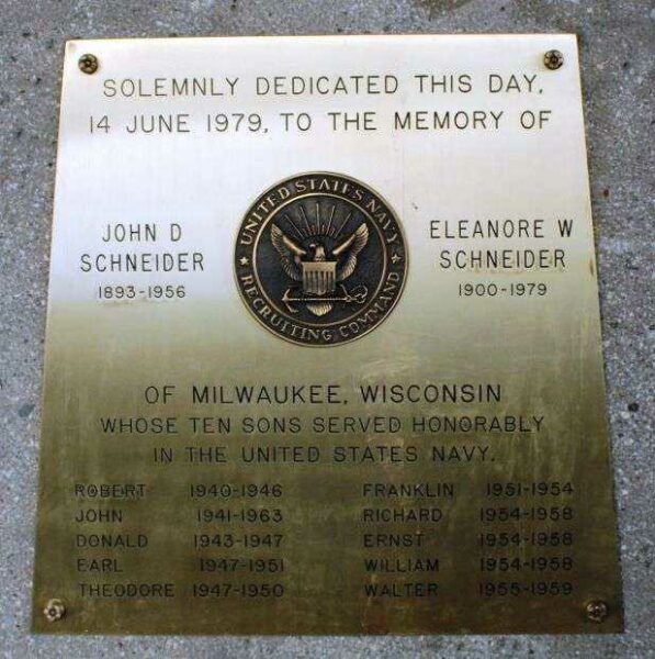 SCHNEIDER FAMILY MEMORIAL PLAQUE