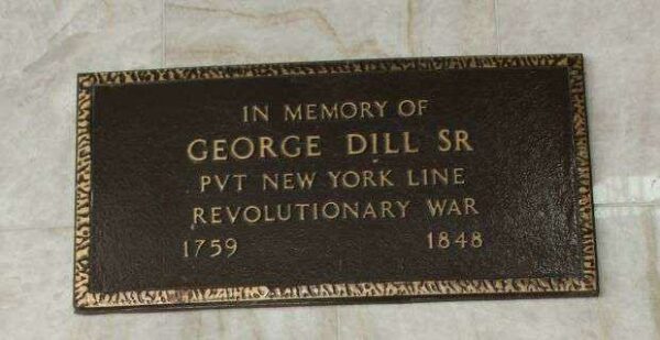 GEORGE DILL SR REVOLUTIONARY WAR MEMORIAL PLAQUE
