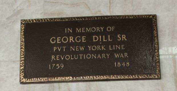 GEORGE DILL SR REVOLUTIONARY WAR MEMORIAL PLAQUE