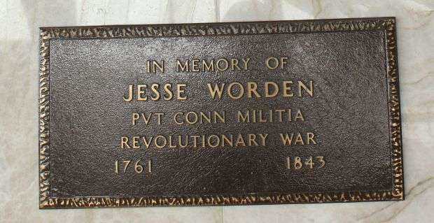 JESSE WORDEN REVOLUTIONARY WAR MEMORIAL PLAQUE