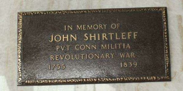 JOHN SHIRTLEFF REVOLUTIONARY WAR MEMORIAL PLAQUE