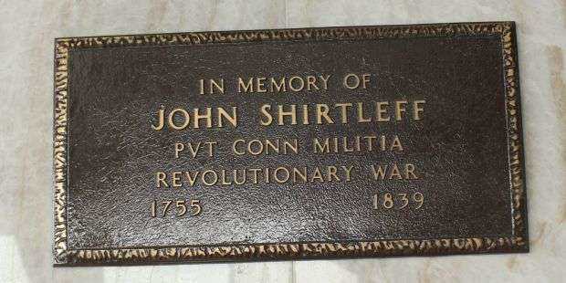 JOHN SHIRTLEFF REVOLUTIONARY WAR MEMORIAL PLAQUE