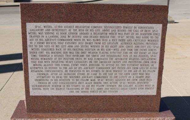 GARY GEORGE WETZEL MEDAL OF HONOR MEMORIAL NARRATIVE STONE