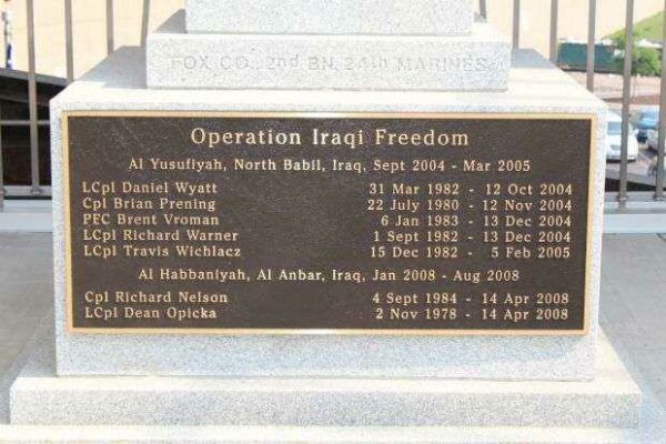 FOX CO., 2ND BN, 24TH MARINES MEMORIAL PLAQUE