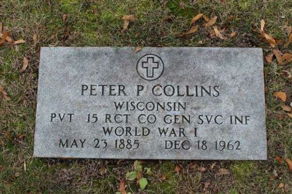 PETER P COLLINS MEMORIAL CEMETERY STONE