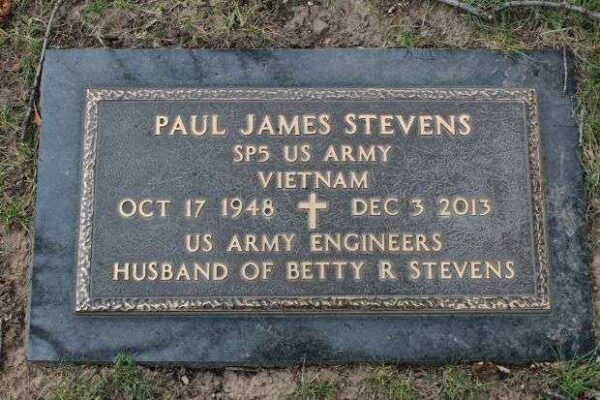 PAUL JAMES STEVENS MEMORIAL CEMETERY STONE