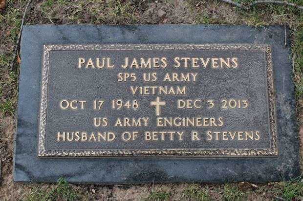 PAUL JAMES STEVENS MEMORIAL CEMETERY STONE