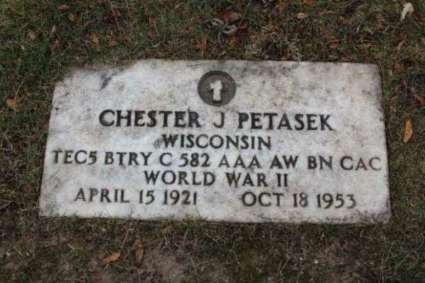 CHESTER J PETASEK MEMORIAL CEMETERY STONE