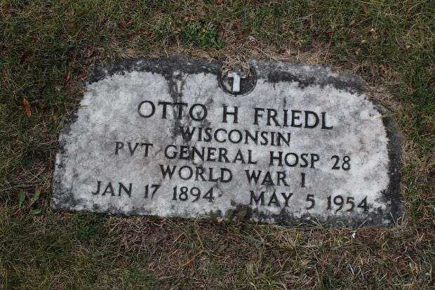 OTTO H FRIEDL MEMORIAL CEMETERY STONE