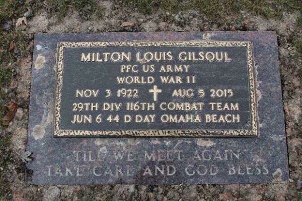 MILTON LOUIS GILSOUL MEMORIAL CEMETERY STONE