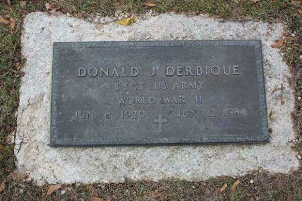 DONALD J DERBIQUE MEMORIAL CEMETERY STONE