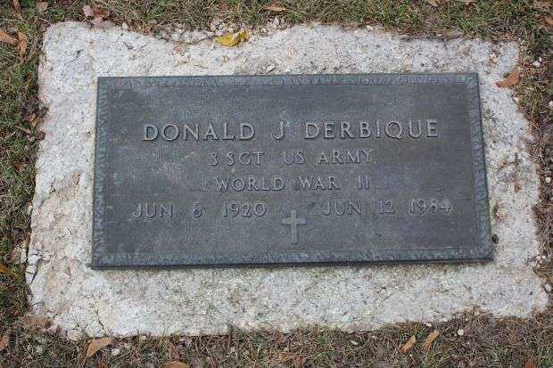 DONALD J DERBIQUE MEMORIAL CEMETERY STONE