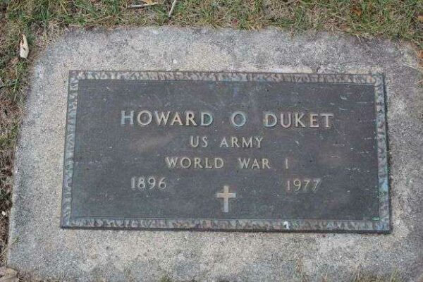 HOWARD O DUKET MEMORIAL CEMETERY STONE