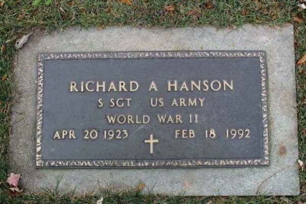 RICHARD A HANSON MEMORIAL CEMETERY STONE