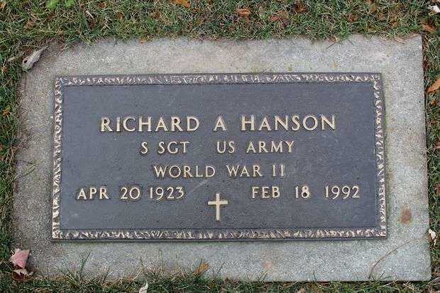RICHARD A HANSON MEMORIAL CEMETERY STONE