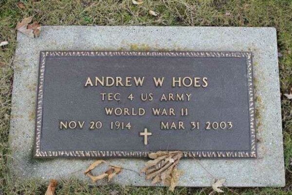 ANDREW W HOES MEMORIAL CEMETERY STONE