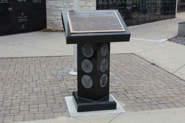 ALLOUEZ CATHOLIC CEMETERY WAR VETERANS MEMORIAL PEDESTAL