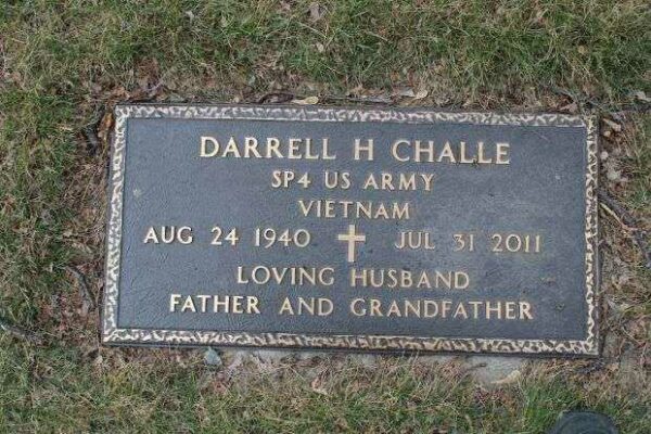 DARRELL H CHALLE MEMORIAL CEMETERY STONE