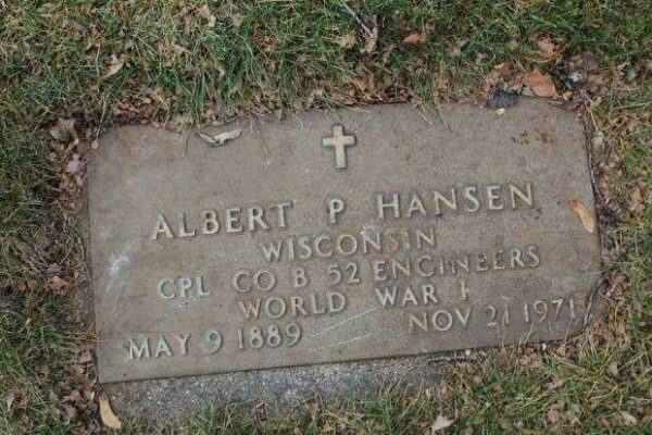 ALBERT P HANSEN MEMORIAL CEMETERY STONE