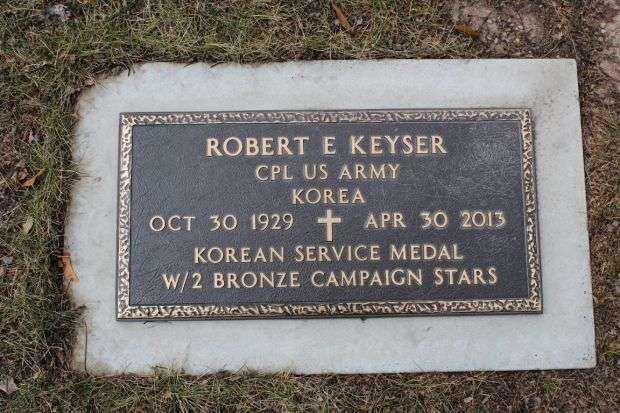 ROBERT E KEYSER MEMORIAL CEMETERY STONE