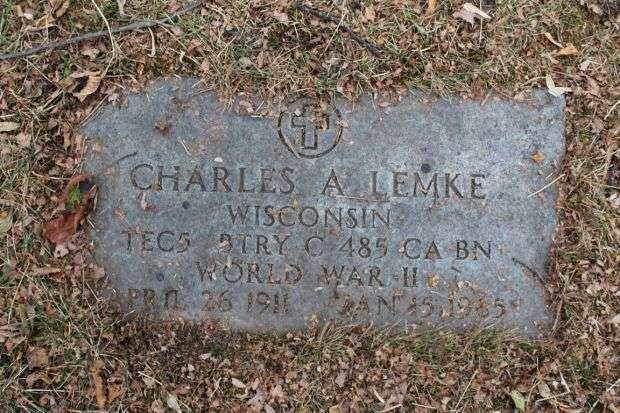 CHARLES A LEMKE MEMORIAL CEMETERY STONE