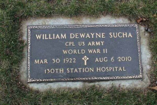 WILLIAM DEWAYNE SUCHA CEMETERY STONE