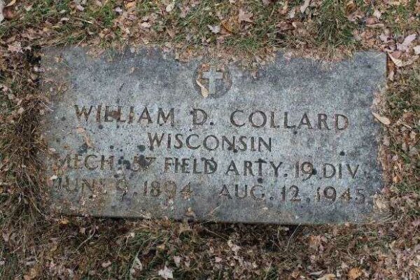 WILLIAM D COLLARD MEMORIAL CEMETERY STONE