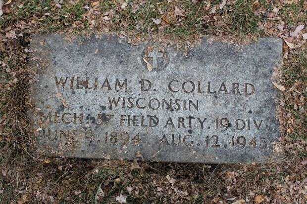 WILLIAM D COLLARD MEMORIAL CEMETERY STONE