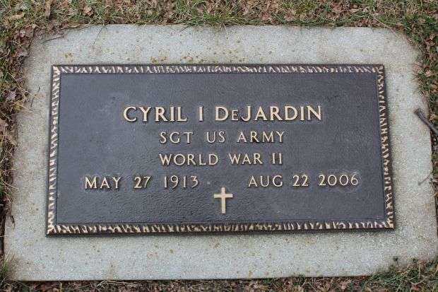 CYRIL I DEJARDIN MEMORIAL CEMETERY STONE