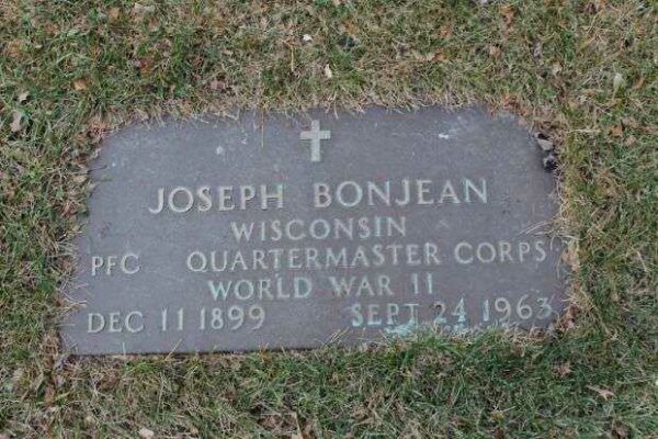JOSEPH BONJEAN MEMORIAL CEMETERY STONE