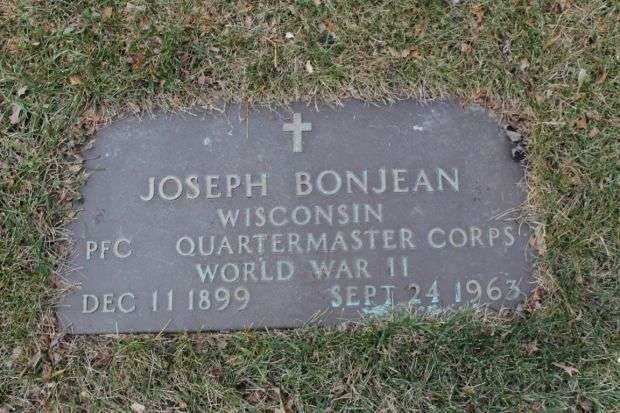 JOSEPH BONJEAN MEMORIAL CEMETERY STONE