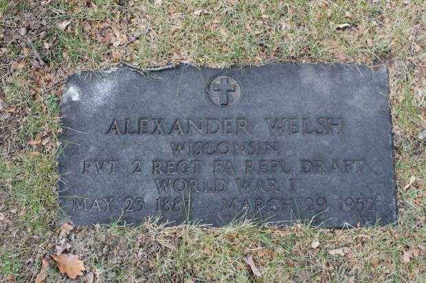 ALEXANDER WELSH MEMORIAL CEMETERY STONE