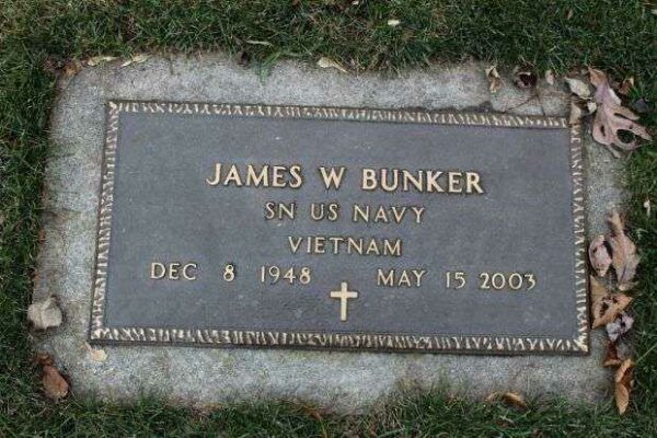 JAMES W BUNKER MEMORIAL CEMETERY STONE