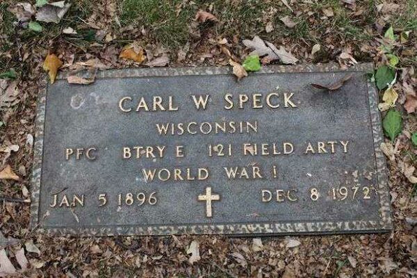 CARL W SPECK MEMORIAL CEMETERY STONE