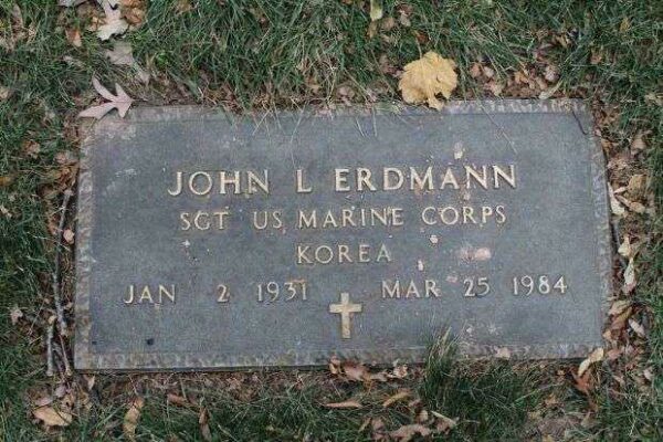 JOHN L ERDMANN MEMORIAL CEMETERY STONE