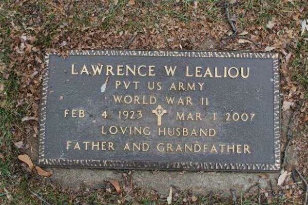 LAWRENCE W LEALIOU MEMORIAL CEMETERY STONE