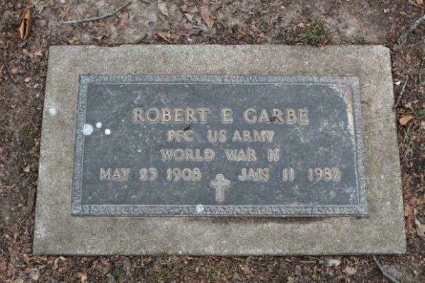 ROBERT E GARBE MEMORIAL CEMETERY STONE