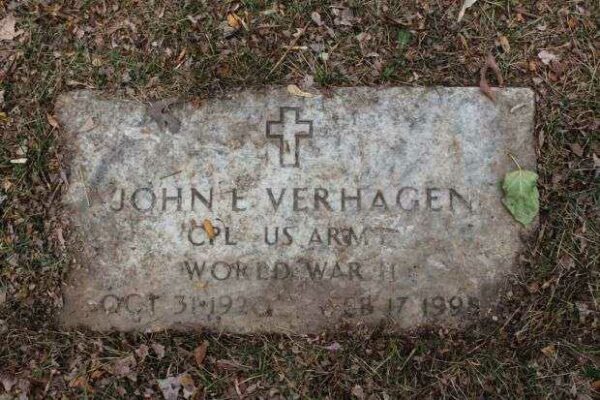 JOHN E VERHAGEN MEMORIAL CEMETERY STONE