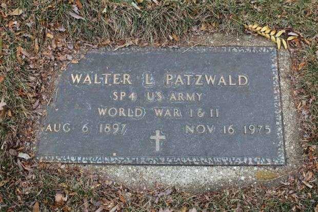 WALTER L PATZWALD MEMORIAL CEMETERY STONE