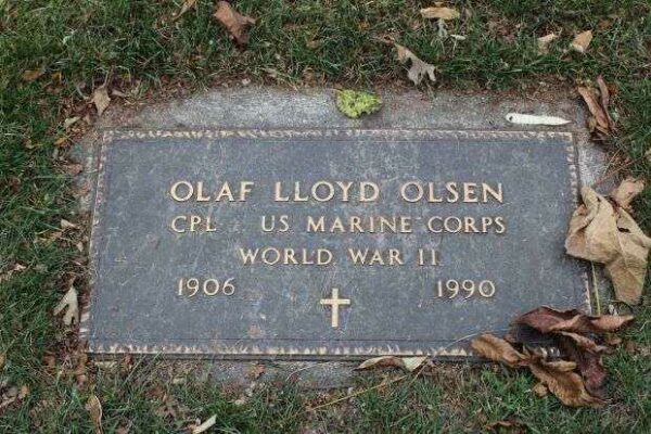 OLAF LLOYD OLSEN MEMORIAL CEMETERY STONE