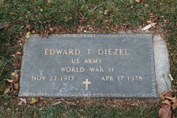 EDWARD T DIEZEL MEMORIAL CEMETERY STONE