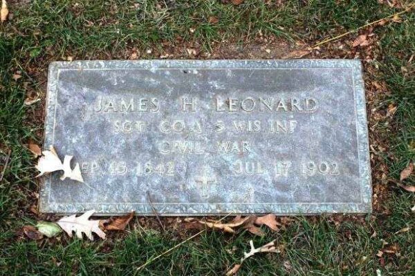 JAMES H LEONARD MEMORIAL CEMETERY STONE
