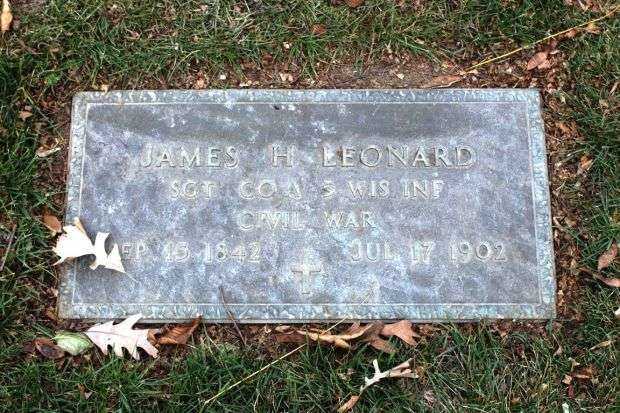 JAMES H LEONARD MEMORIAL CEMETERY STONE